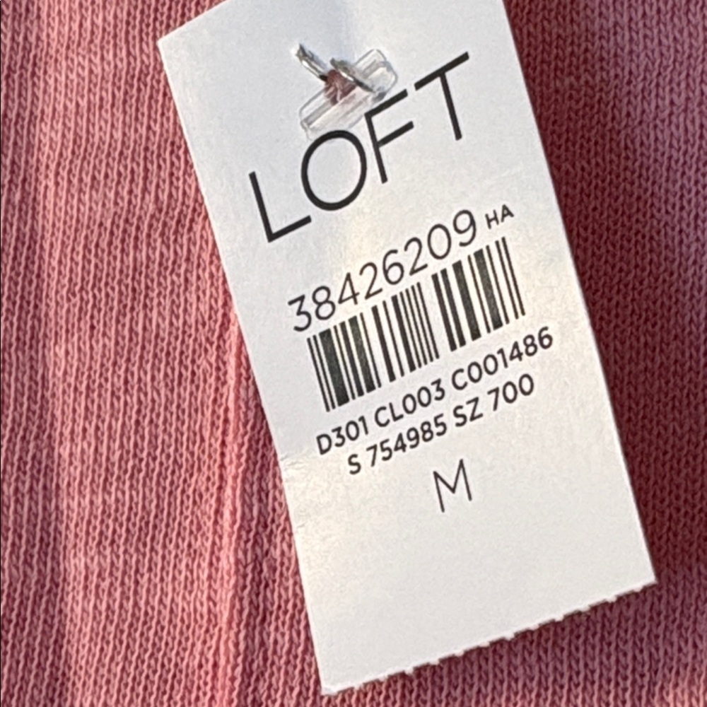 Loft medium cotton blend soft pink top. NWT! - Picture 4 of 6